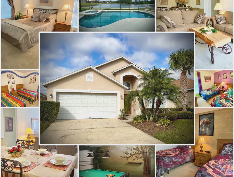 Seasons Villa | Stunning 5 BR Home, Pool Spa, Harry Potter Themed Room, Games Room, Lake View