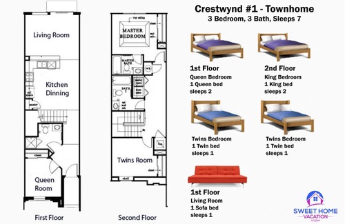 Crestwynd Bay House | Crestwynd 3 Bed 3 Bath Pool Townhome