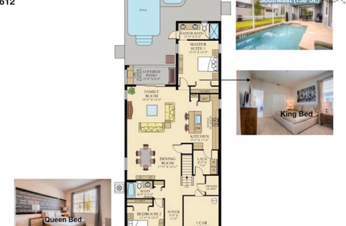 Davenport Villa | ✔️Pvt pool ✔️ Clubhouse access ✔️ near Disney ✔️12 ppl ✔️ perfectly furnished