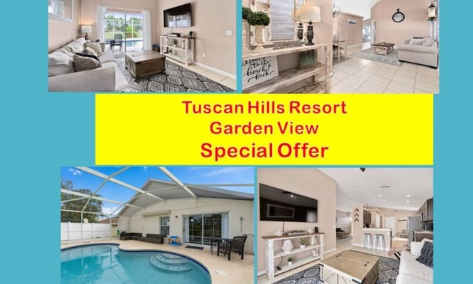 Florida Pines Villa | Charming villa with pool, garden view